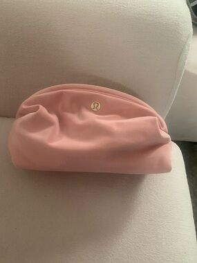 lululemon athletica Blush Pink Cosmetic Pouch with Gold Logo